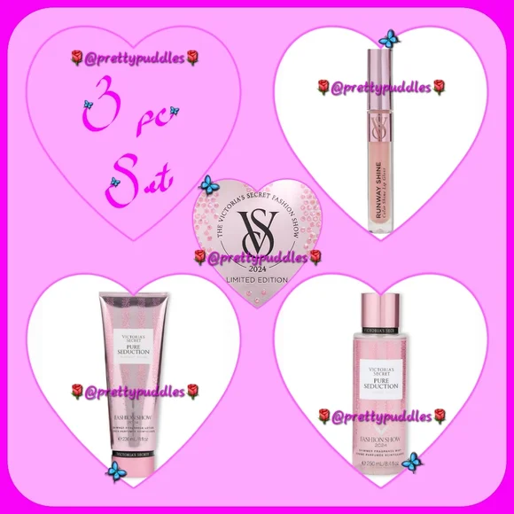 💎 3pc 🪽 VS 2024 Fashion Show Runway Shine Mist, Lotion & Lip Gloss Set 💎